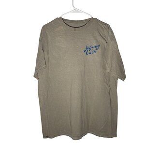 Johnny Cash Oversized Acid Wash Distressed Retro Tshirt Tan Size XL NWOT
